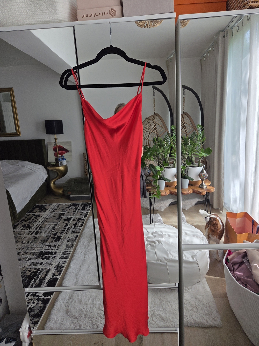 Bardot Red Cowl Slip Maxi Dress US4/XS